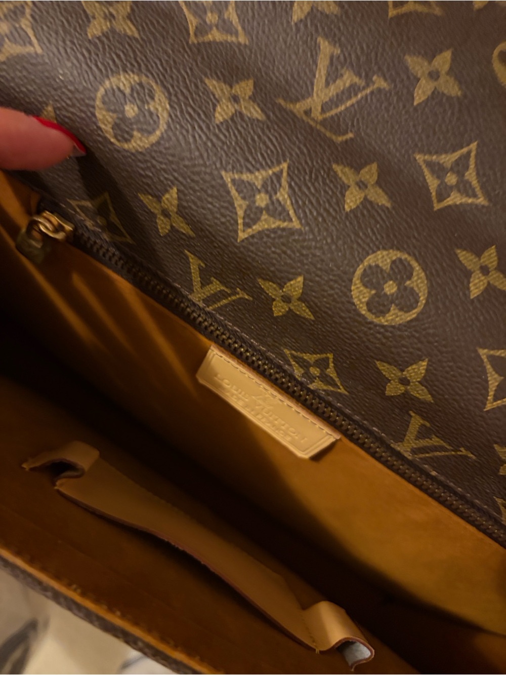 Louis Vuitton Monogram Canvas Shoulder Bag in Brown and Tan